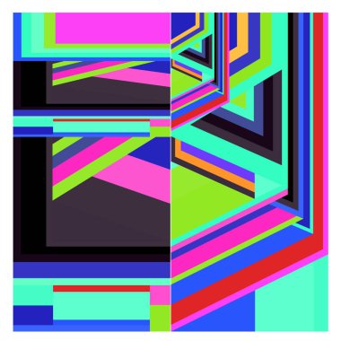 Kaynak için vektör renkli geometrik ve eğri arkaplan deseni