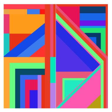 Kaynak için vektör renkli geometrik ve eğri arkaplan deseni