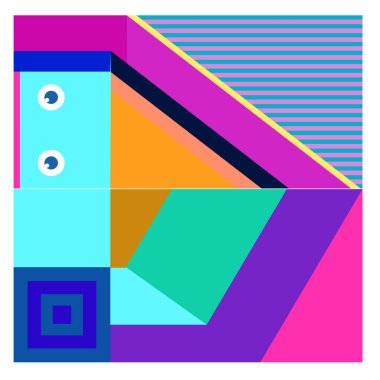 Kaynak için vektör renkli geometrik ve eğri arkaplan deseni