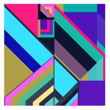 Kaynak için vektör renkli geometrik ve eğri arkaplan deseni