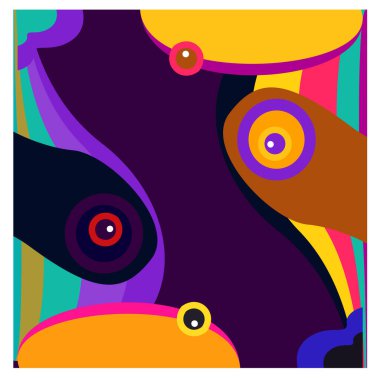 Kaynak için vektör renkli geometrik ve eğri arkaplan deseni