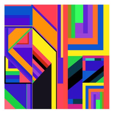 Kaynak için vektör renkli geometrik ve eğri arkaplan deseni