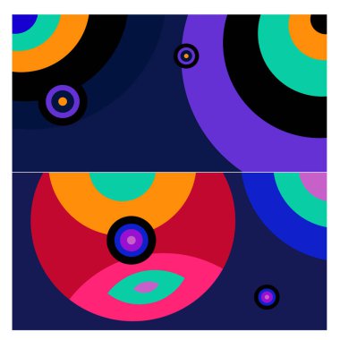 Kaynak için vektör renkli geometrik ve eğri arkaplan deseni