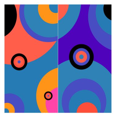 Kaynak için vektör renkli geometrik ve eğri arkaplan deseni