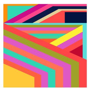 Kaynak için vektör renkli geometrik ve eğri arkaplan deseni