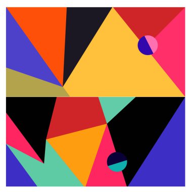 Kaynak için vektör renkli geometrik ve eğri arkaplan deseni