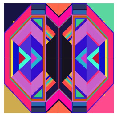 Kaynak için vektör renkli geometrik ve eğri arkaplan deseni