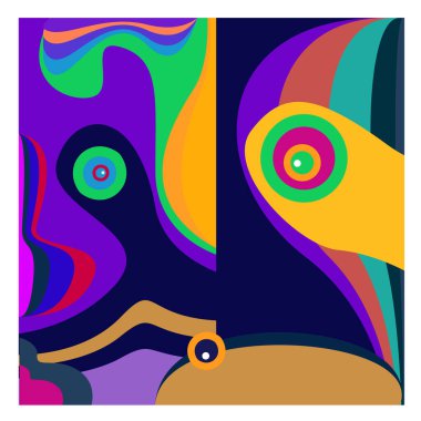 Kaynak için vektör renkli geometrik ve eğri arkaplan deseni