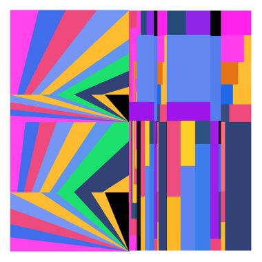 Kaynak için vektör renkli geometrik ve eğri arkaplan deseni