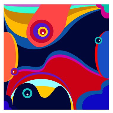 Kaynak için vektör renkli geometrik ve eğri arkaplan deseni