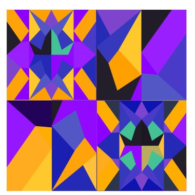 Kaynak için vektör renkli geometrik ve eğri arkaplan deseni