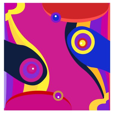 Kaynak için vektör renkli geometrik ve eğri arkaplan deseni