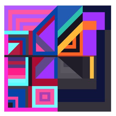 Kaynak için vektör renkli geometrik ve eğri arkaplan deseni