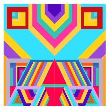 Kaynak için vektör renkli geometrik ve eğri arkaplan deseni