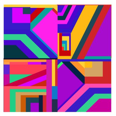 Kaynak için vektör renkli geometrik ve eğri arkaplan deseni