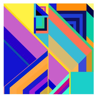 Kaynak için vektör renkli geometrik ve eğri arkaplan deseni