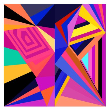 Kaynak için vektör renkli geometrik ve eğri arkaplan deseni