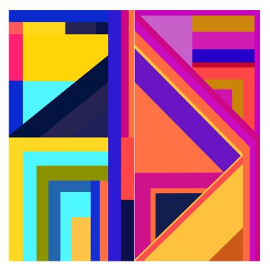 Kaynak için vektör renkli geometrik ve eğri arkaplan deseni