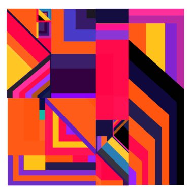 Kaynak için vektör renkli geometrik ve eğri arkaplan deseni