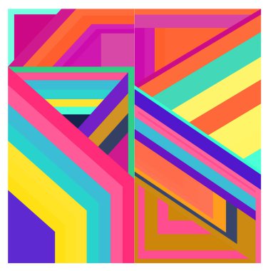 Kaynak için vektör renkli geometrik ve eğri arkaplan deseni