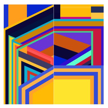 Kaynak için vektör renkli geometrik ve eğri arkaplan deseni