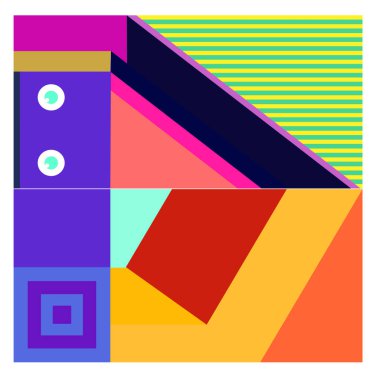 Kaynak için vektör renkli geometrik ve eğri arkaplan deseni