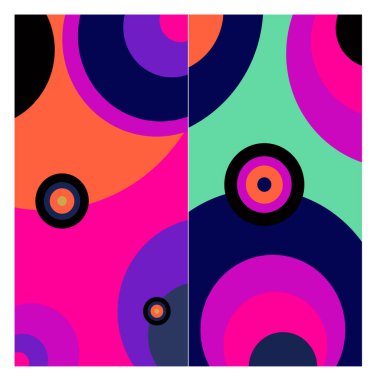 Kaynak için vektör renkli geometrik ve eğri arkaplan deseni