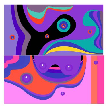 Kaynak için vektör renkli geometrik ve eğri arkaplan deseni