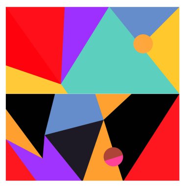 Kaynak için vektör renkli geometrik ve eğri arkaplan deseni