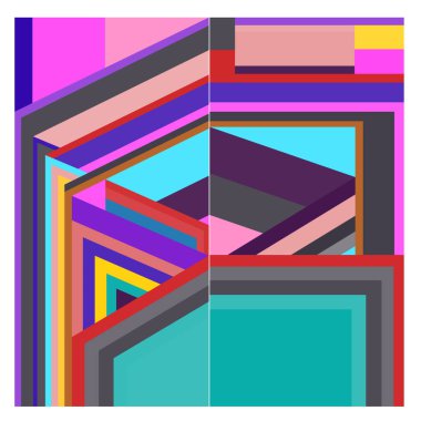 Kaynak için vektör renkli geometrik ve eğri arkaplan deseni