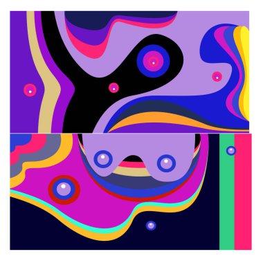 Kaynak için vektör renkli geometrik ve eğri arkaplan deseni