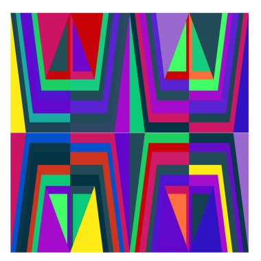 Kaynak için vektör renkli geometrik ve eğri arkaplan deseni