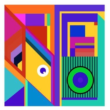 Kaynak için vektör renkli geometrik ve eğri arkaplan deseni