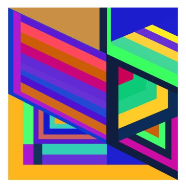 Kaynak için vektör renkli geometrik ve eğri arkaplan deseni