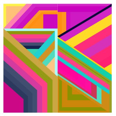 Kaynak için vektör renkli geometrik ve eğri arkaplan deseni