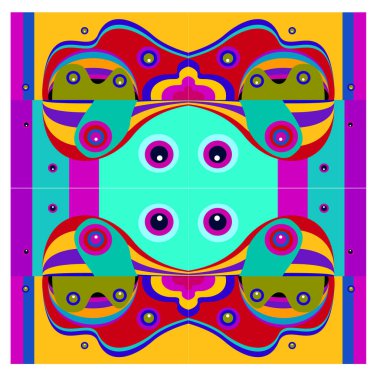 Kaynak için vektör renkli geometrik ve eğri arkaplan deseni