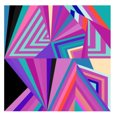 Kaynak için vektör renkli geometrik ve eğri arkaplan deseni