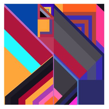 Kaynak için vektör renkli geometrik ve eğri arkaplan deseni