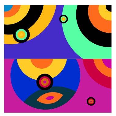 Kaynak için vektör renkli geometrik ve eğri arkaplan deseni