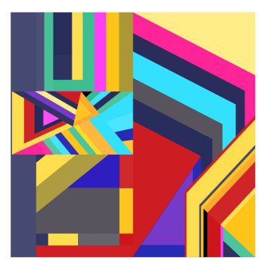 Kaynak için vektör renkli geometrik ve eğri arkaplan deseni