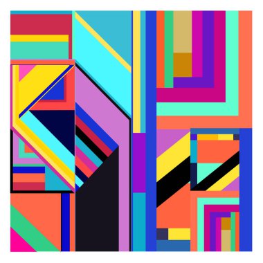 Kaynak için vektör renkli geometrik ve eğri arkaplan deseni