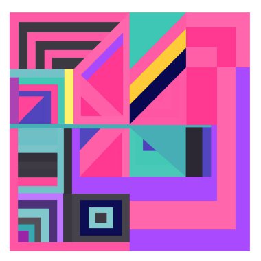 Kaynak için vektör renkli geometrik ve eğri arkaplan deseni