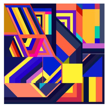 Kaynak için vektör renkli geometrik ve eğri arkaplan deseni