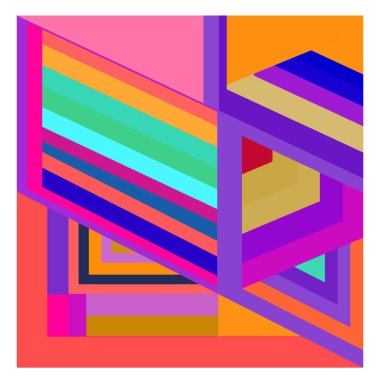 Kaynak için vektör renkli geometrik ve eğri arkaplan deseni