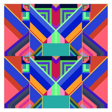 Kaynak için vektör renkli geometrik ve eğri arkaplan deseni