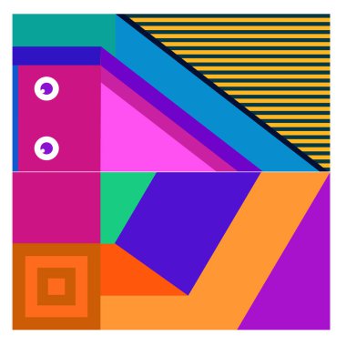 Kaynak için vektör renkli geometrik ve eğri arkaplan deseni