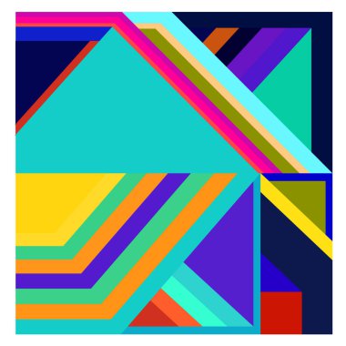 Kaynak için vektör renkli geometrik ve eğri arkaplan deseni