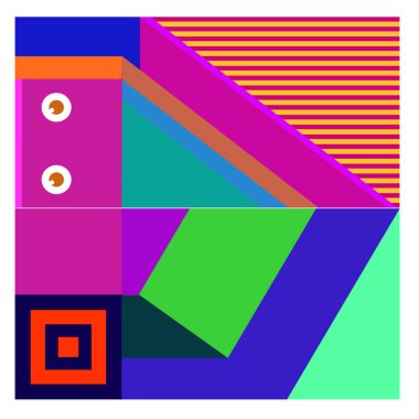 Kaynak için vektör renkli geometrik ve eğri arkaplan deseni