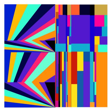 Kaynak için vektör renkli geometrik ve eğri arkaplan deseni