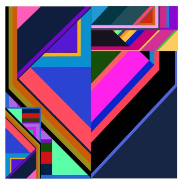 Kaynak için vektör renkli geometrik ve eğri arkaplan deseni